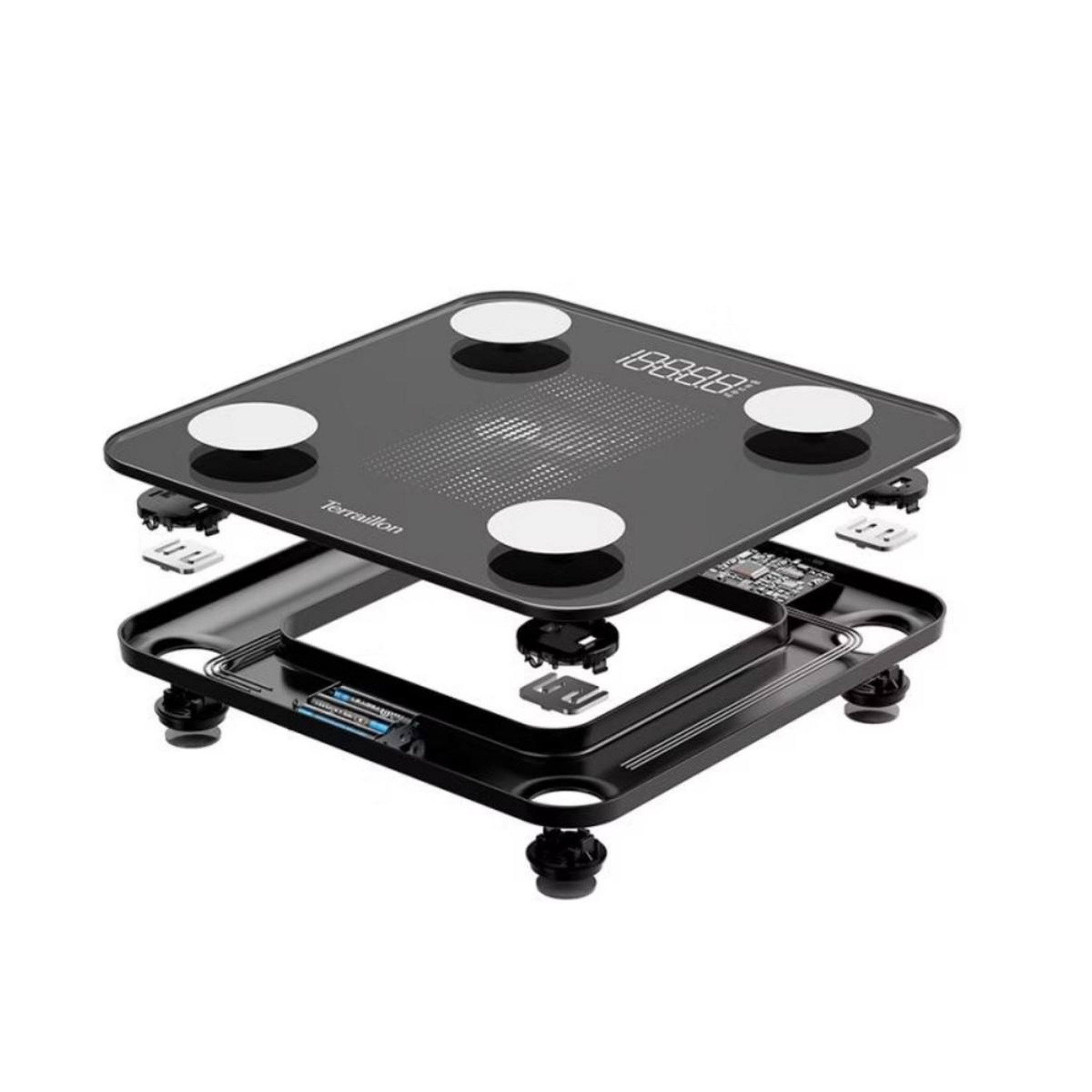 Voir la diapositive 3 : Terraillon Impédancemètre et corde à sauter connectés 180kg/100g noir - gymfitconnect