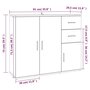 Voir la diapositive 6 : VIDAXL Buffet Sonoma gris 91x29,5x75 cm Bois d'ingenierie