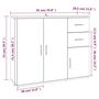 Voir la diapositive 6 : VIDAXL Buffet Sonoma gris 91x29,5x75 cm Bois d'ingenierie