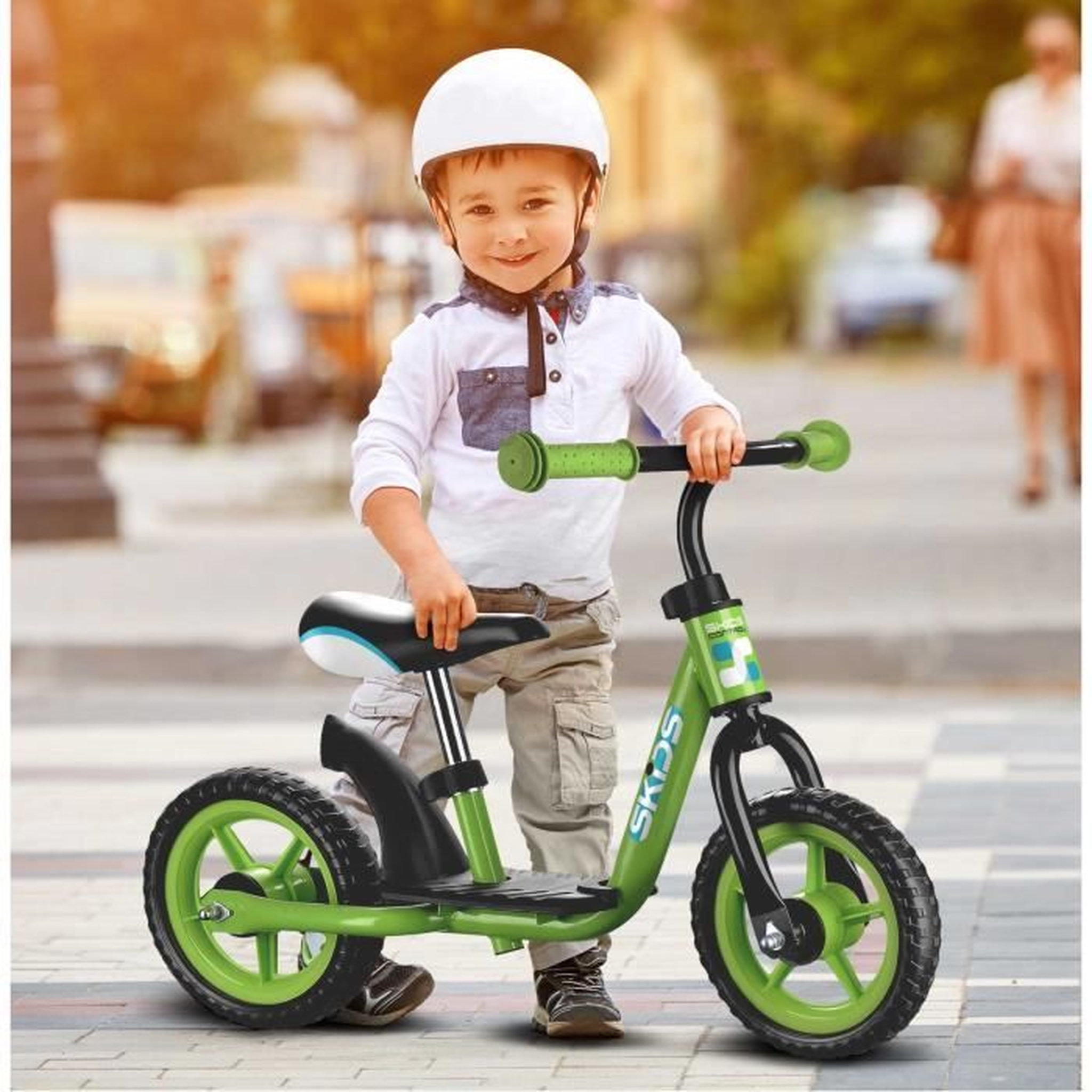 Voir la diapositive 4 : Draisienne 10 pouces Kids Control avec repose-pied - Vert