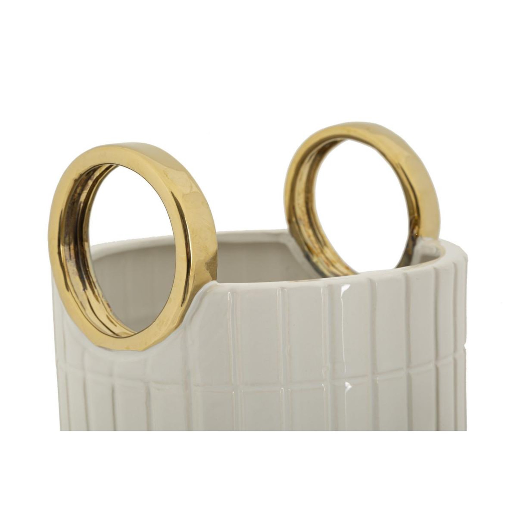 Voir la diapositive 4 : Paris Prix Vase design en céramique  shopping  25cm blanc