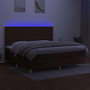 Voir la diapositive 4 : VIDAXL Sommier a lattes de lit matelas et LED Marron fonce 200x200 cm