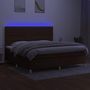 Voir la diapositive 4 : VIDAXL Sommier a lattes de lit matelas et LED Marron fonce 200x200 cm