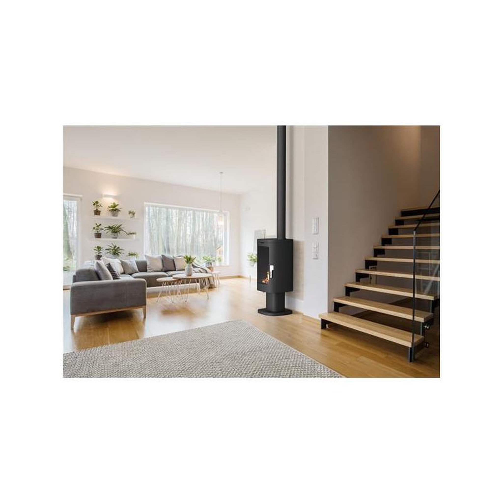 Voir la diapositive 3 : Supra Poêle à bois fonte 11.5kw noir - FR9016190B