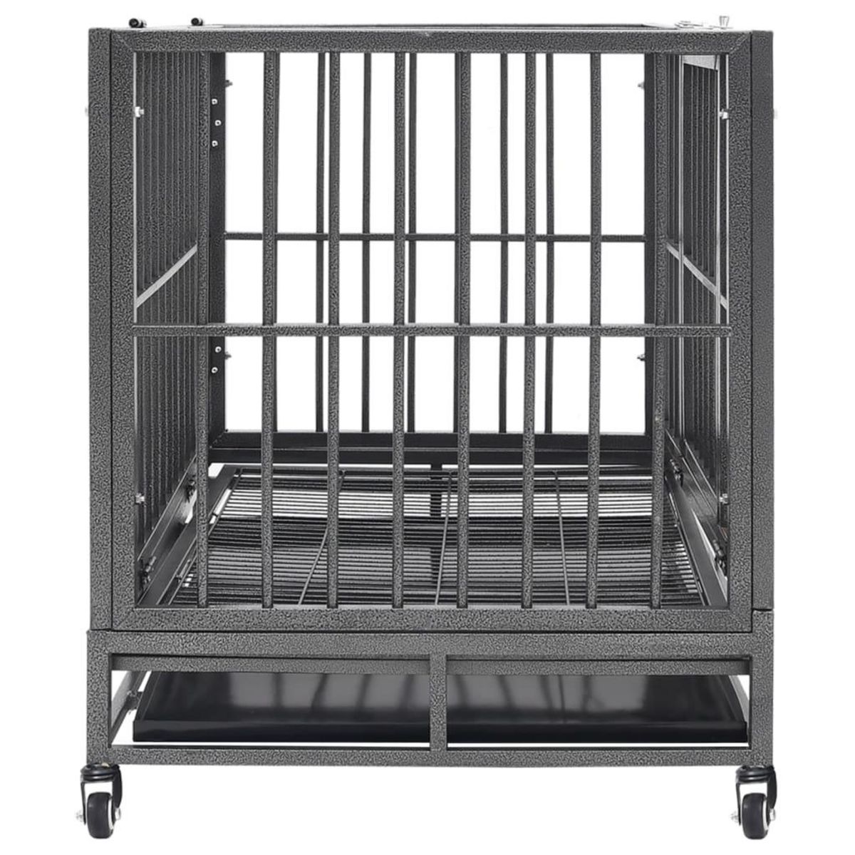 VIDAXL Cage pour chiens avec roues Acier 92x62x76 cm
