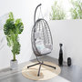 Voir la diapositive 4 : CONCEPT USINE Fauteuil suspendu en résine effet rotin gris LIMA