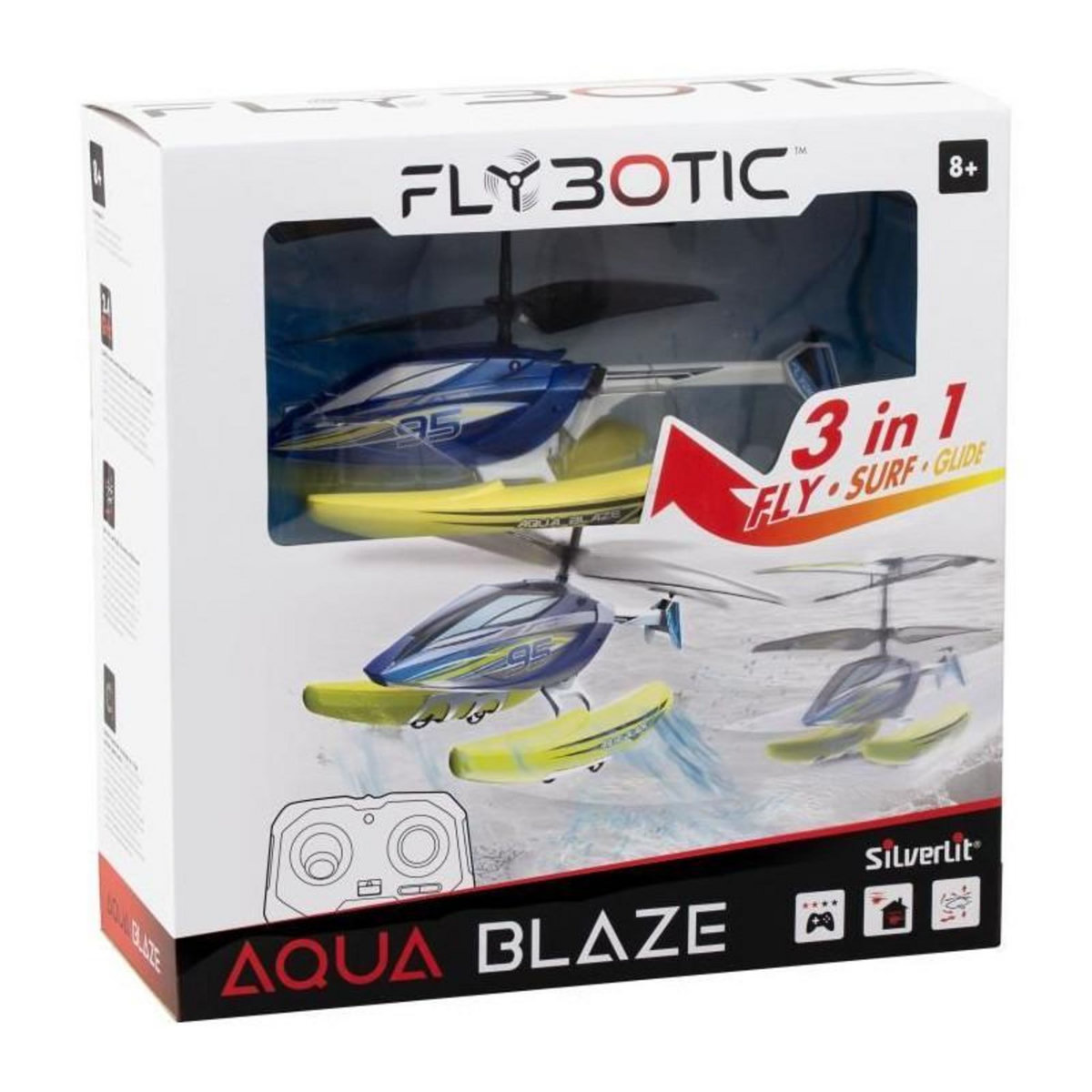 FLYBOTIC Hélicoptere Télécommandé - FLYBOTIC - Helico Aqua Blaze - 19 -5 cm - jaune et noir - des 8 ans