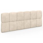 ID MARKET Tête de lit suspendue matelassée NUAGE velours beige 160 cm