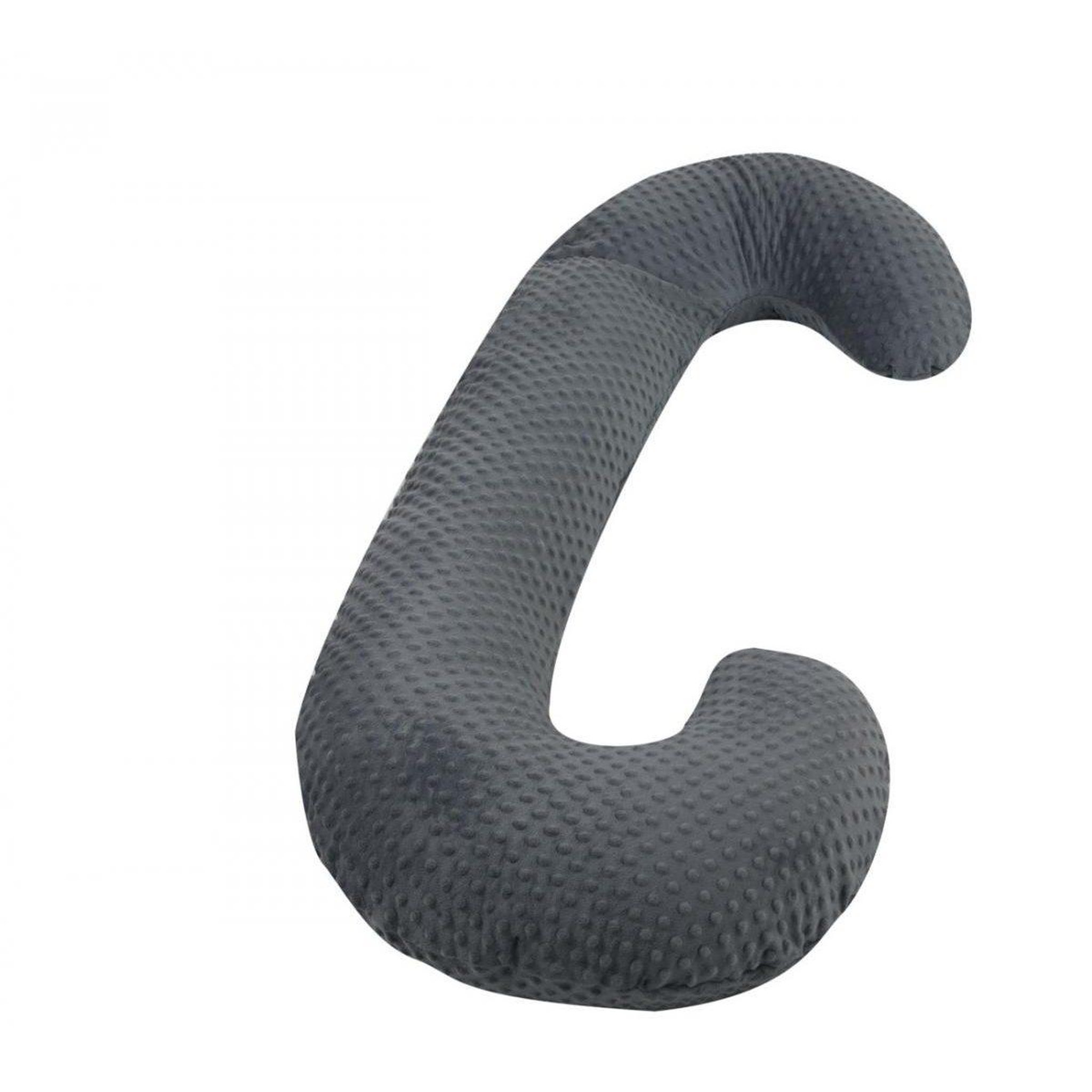 VELINDA Coussin Minky de maternité forme C gris