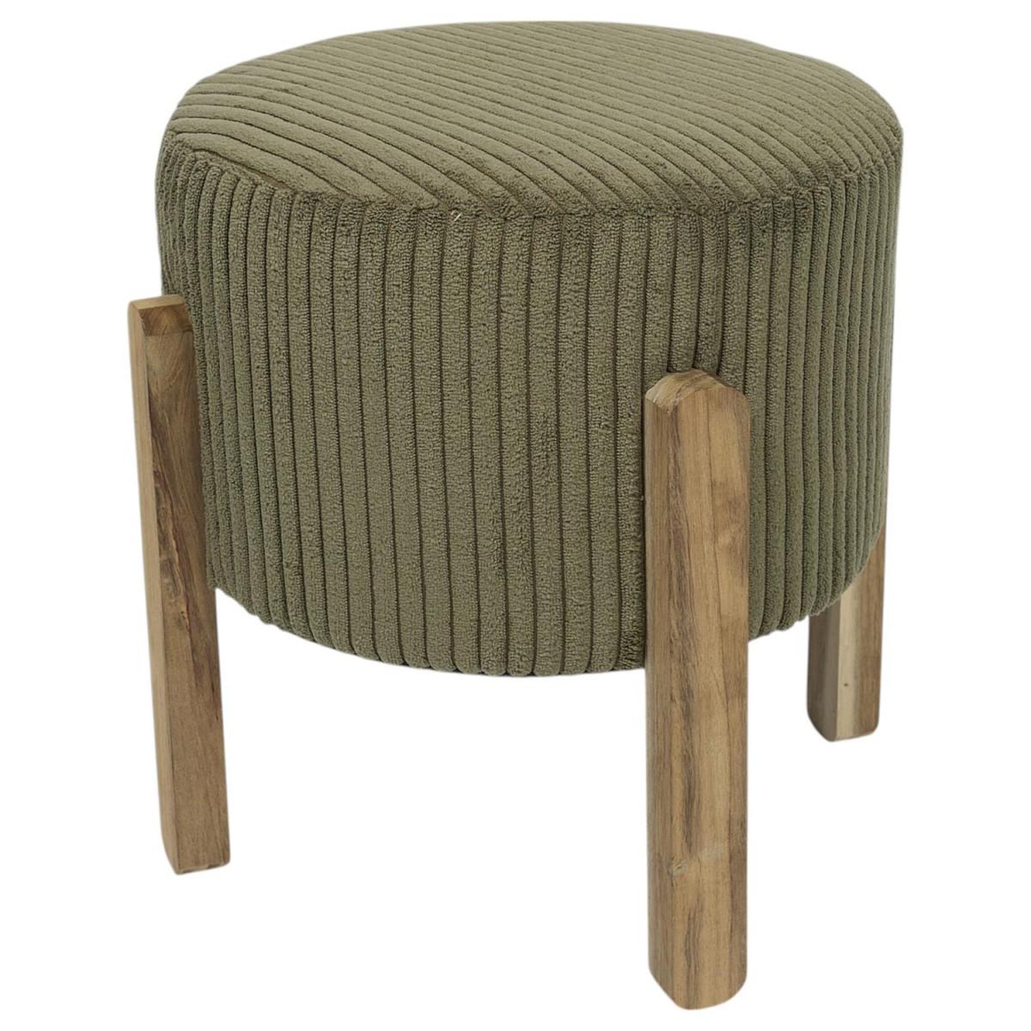 The Home Deco Factory Tabouret côtelé rond  scott  35cm vert