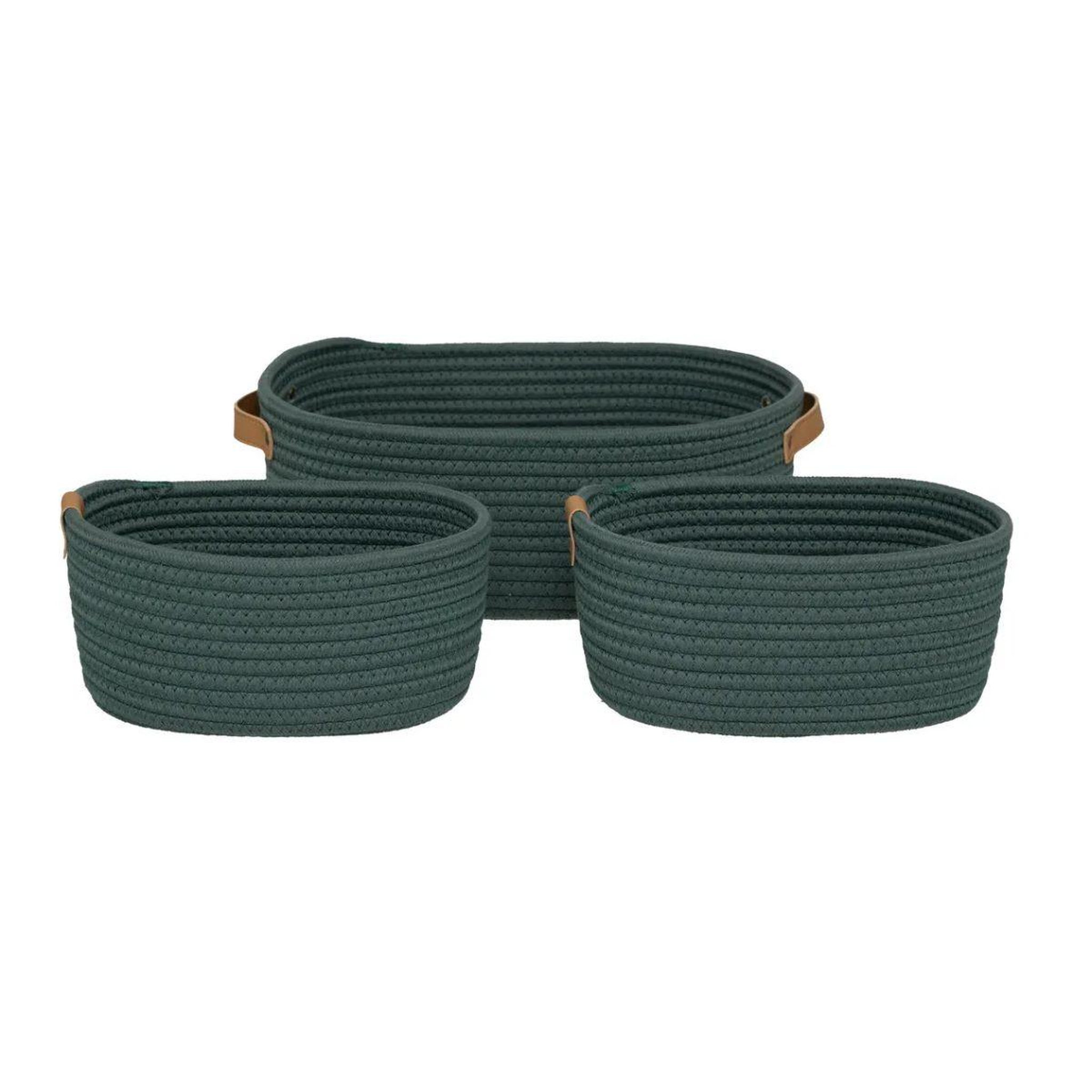 FIVE Lot de 3 paniers de rangement  duo  35cm vert