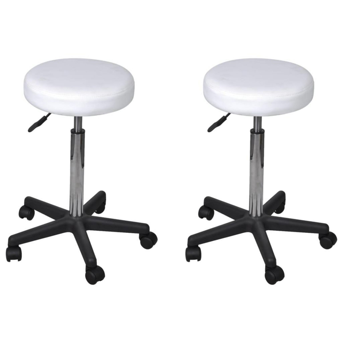 VIDAXL Tabourets de bureau lot de 2 Blanc 35,5x84 cm Similicuir