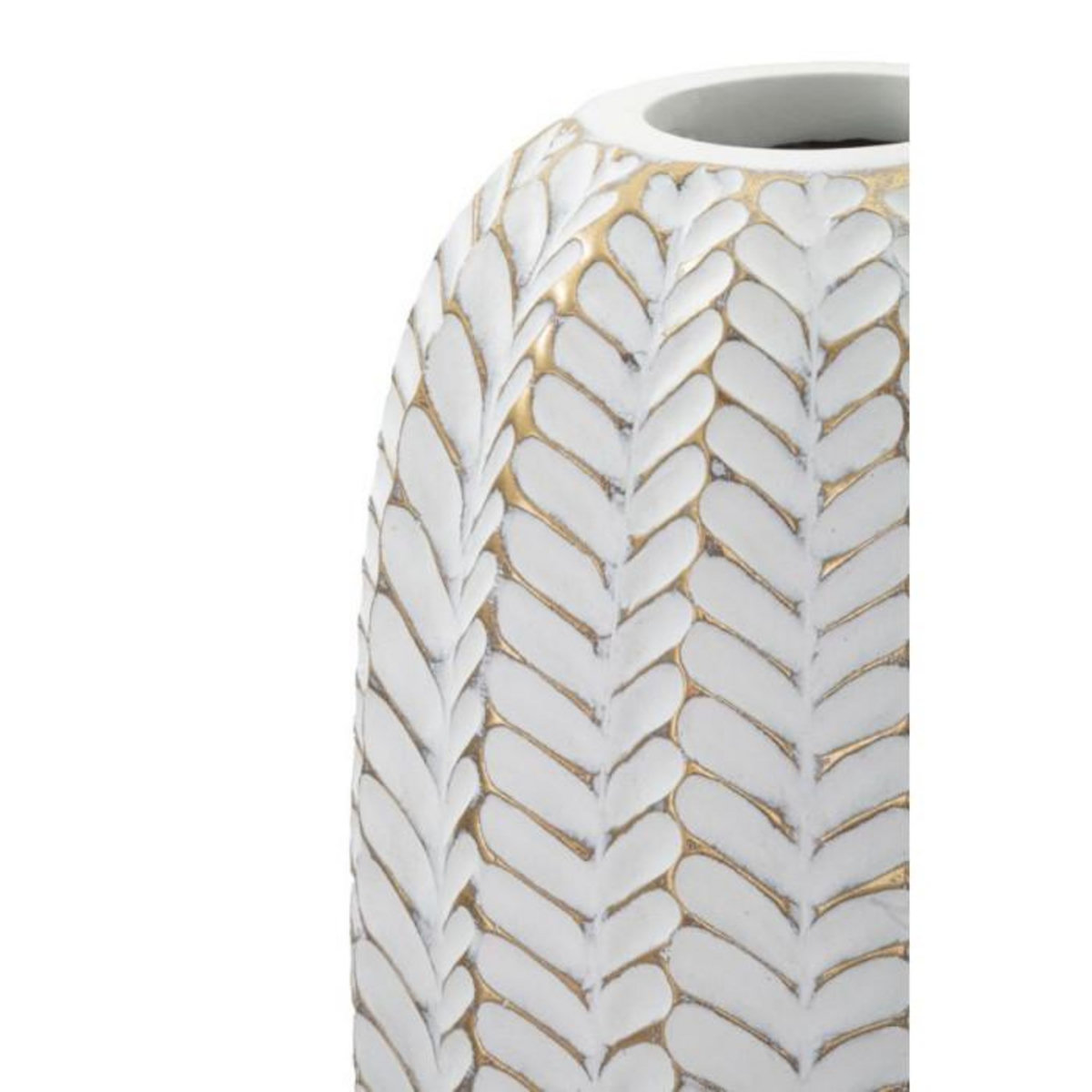 Paris Prix Vase Déco en Résine  Leaf  67cm Blanc