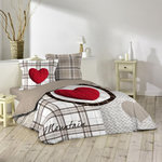 Paris Prix Parure de Lit 3 Pièces  Love Mountain  240x220cm Beige