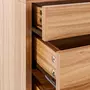 VS VENTA-STOCK Table de chevet Alma 3 tiroirs couleur bois, pieds métal