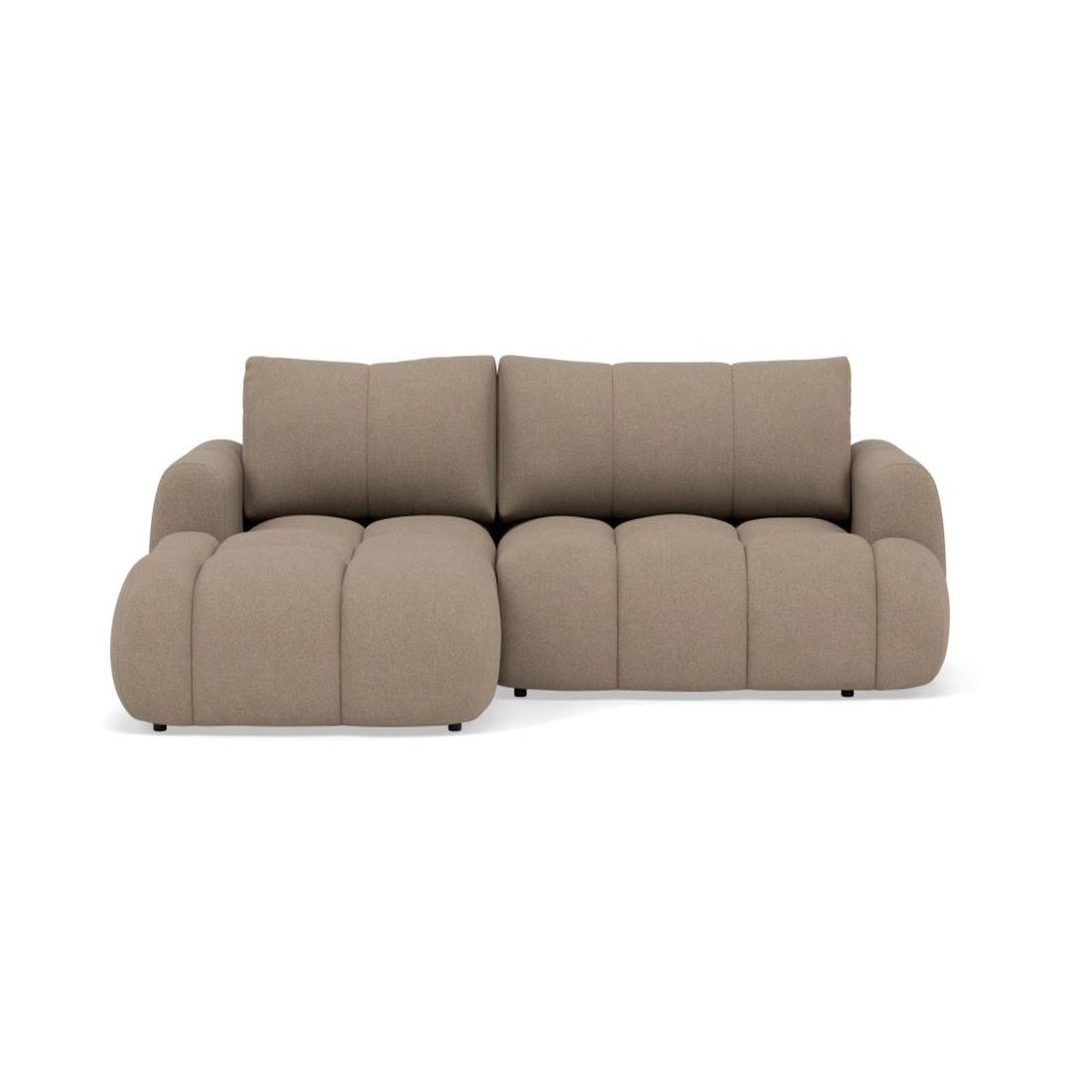 Voir la diapositive 1 : BEST MOBILIER Yulin - canapé d'angle gauche 4 places convertible avec coffre en tissu bouclette