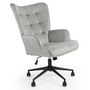 Voir la diapositive 3 : Paris Prix Fauteuil de Bureau Velours  Verner  96cm Gris