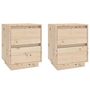 Voir la diapositive 2 : VIDAXL Tables de chevet 2 pcs 40x35x50 cm Bois de pin solide