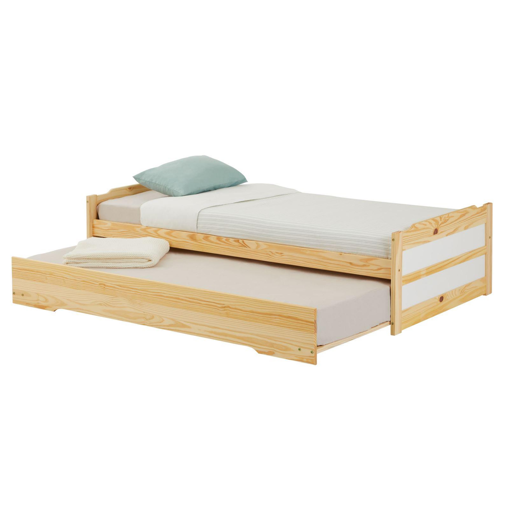 Voir la diapositive 1 : IDIMEX Lit gigogne LORENA en pin massif, 90 x 190 cm