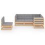 Voir la diapositive 3 : VIDAXL Salon de jardin 5 pcs avec coussins Bois de pin massif
