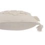 Voir la diapositive 3 : Paris Prix Coussin Déco Pompons  Bord Floches  45x45cm Blanc