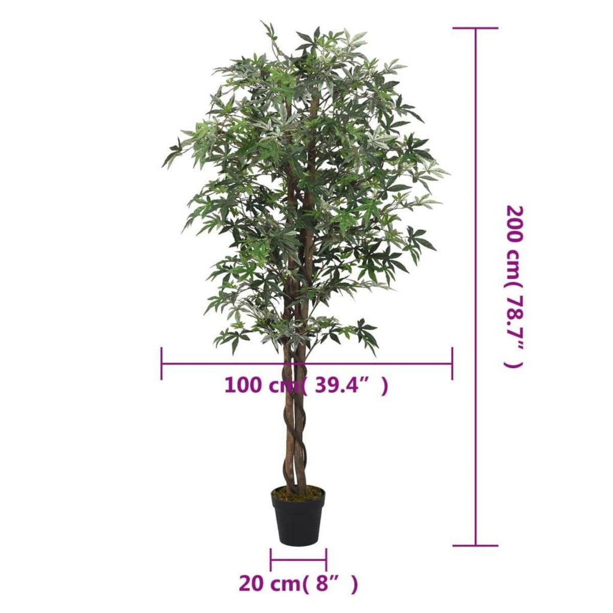 VIDAXL Erable artificiel 756 feuilles 200 cm vert
