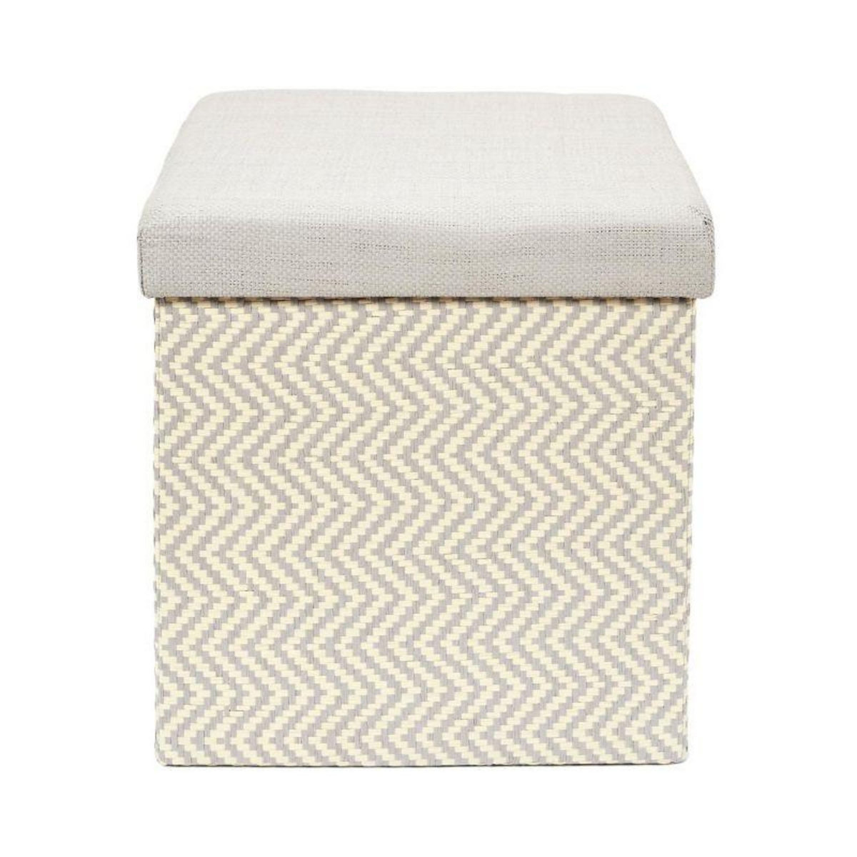 Paris Prix Pouf Coffre Pliable  Tressé  38cm Gris