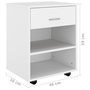 Voir la diapositive 6 : VIDAXL Armoire a roulettes Blanc 46x36x59 cm Bois d'ingenierie