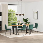 VIDAXL Chaises a manger lot de 6 vert fonce velours