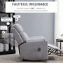 Voir la diapositive 6 : HOMCOM Fauteuil de relaxation électrique - fauteuil releveur inclinable avec repose-pied ajustable et télécommande - tissu aspect lin gris clair