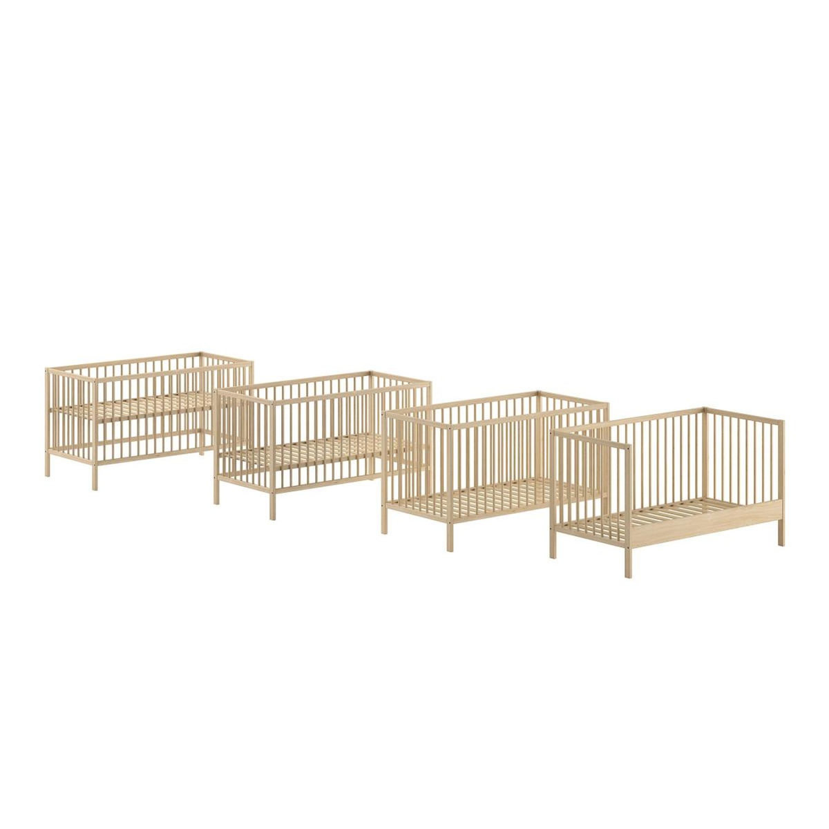 Paris Prix Pack - Lit Bébé & Table à Langer  Dino  70x140cm Naturel