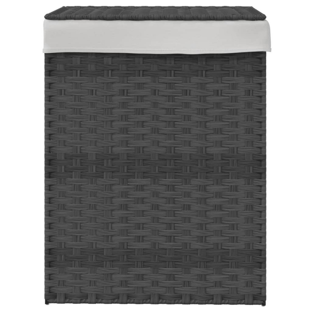 VIDAXL Panier a linge avec couvercle gris 46x33x60 cm resine tressee