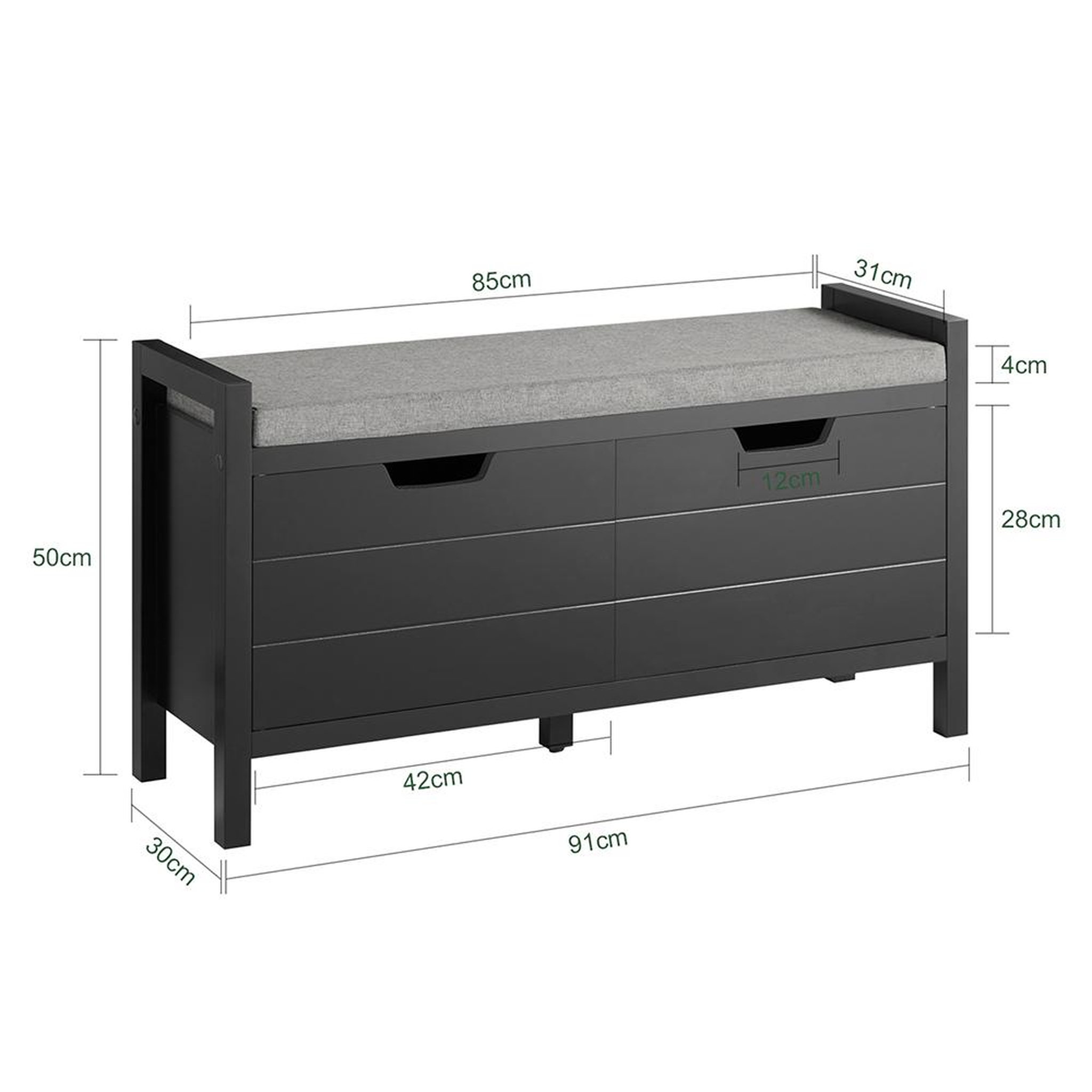 Voir la diapositive 3 : SOBUY SoBuy - Banc de rangement à chaussures avec deux portes - Moderne - FSR63-II