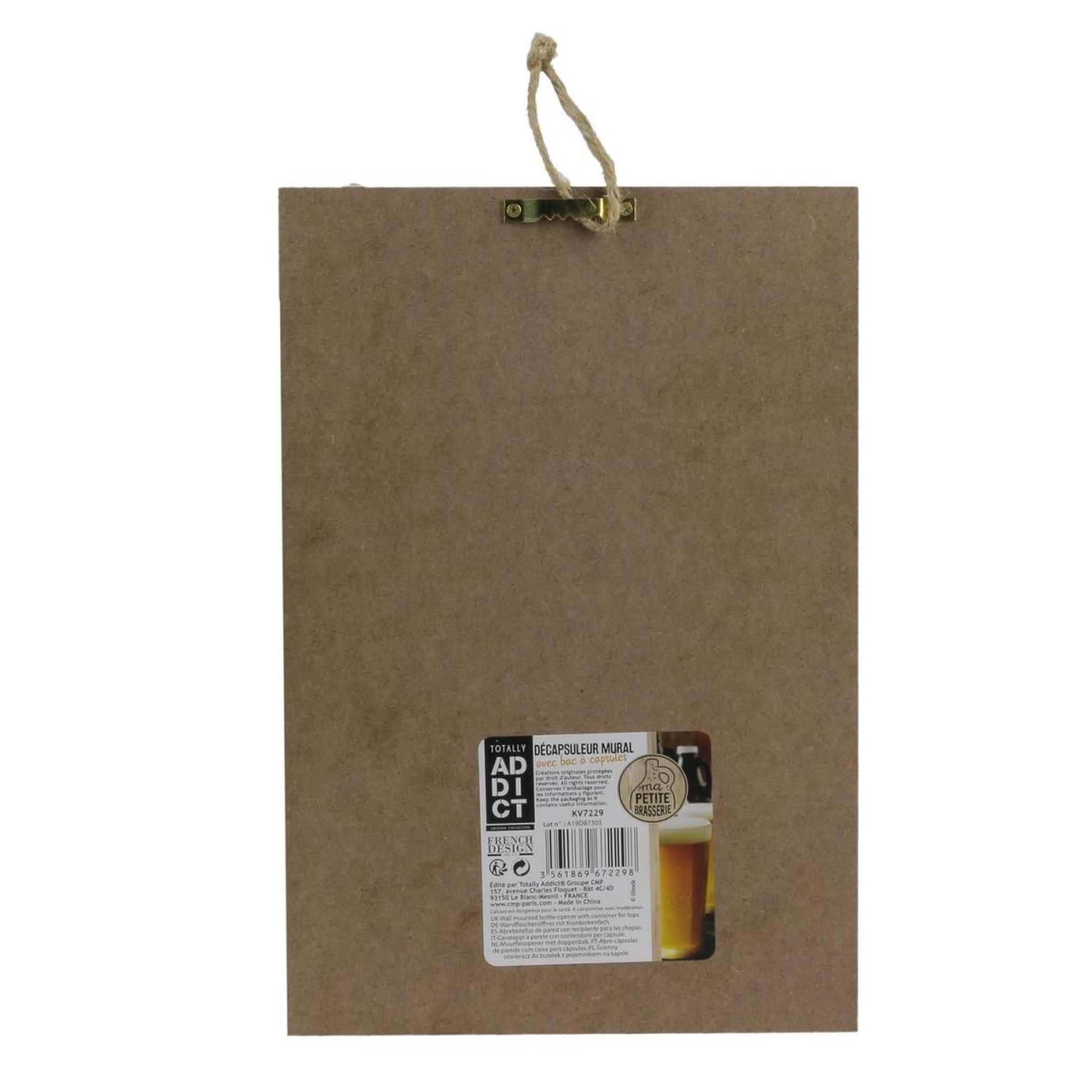Voir la diapositive 3 : COOK CONCEPT Décapsuleur mural & bac  brasserie  26cm naturel