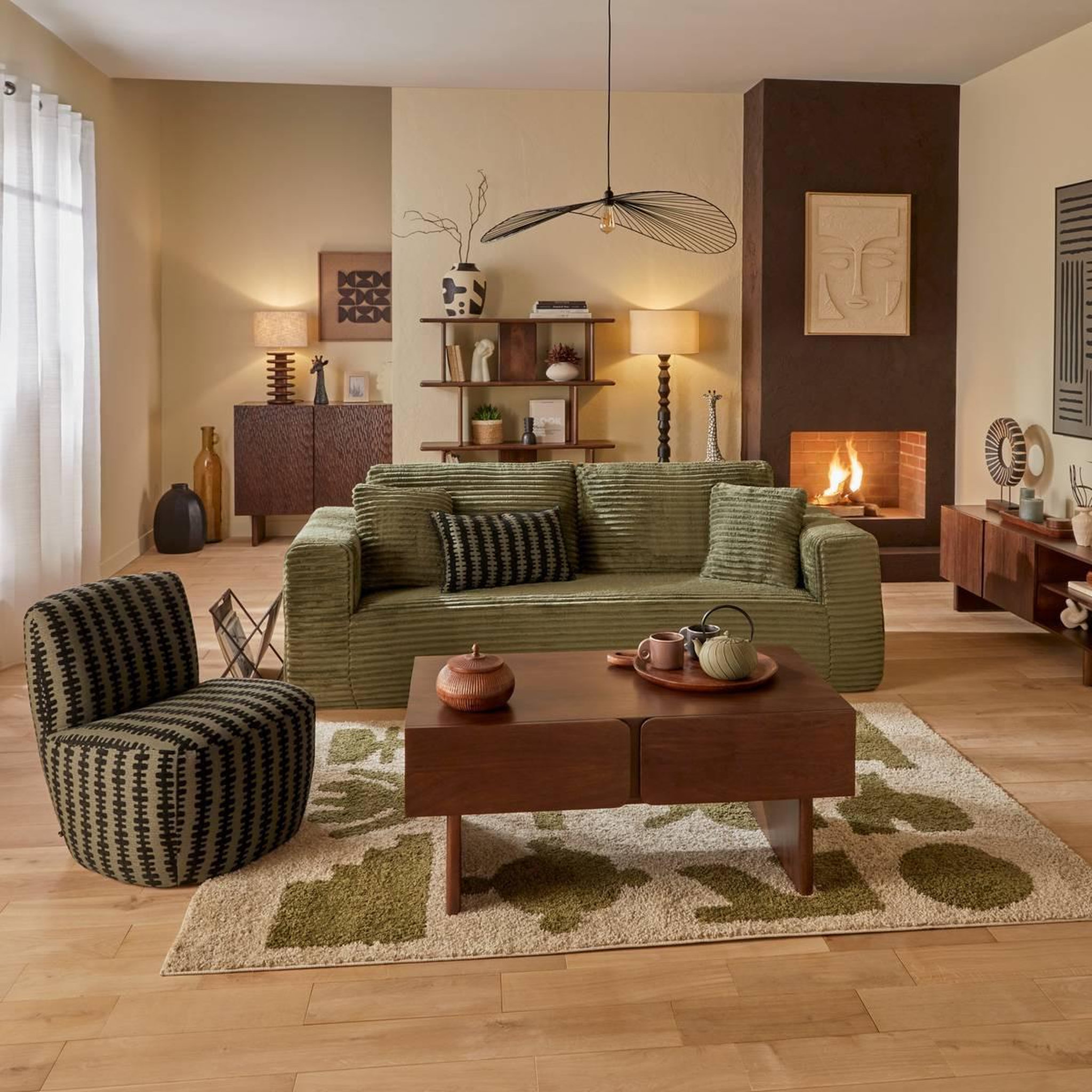 Voir la diapositive 5 : ATMOSPHERA Chauffeuse Design  Leone  71cm Vert