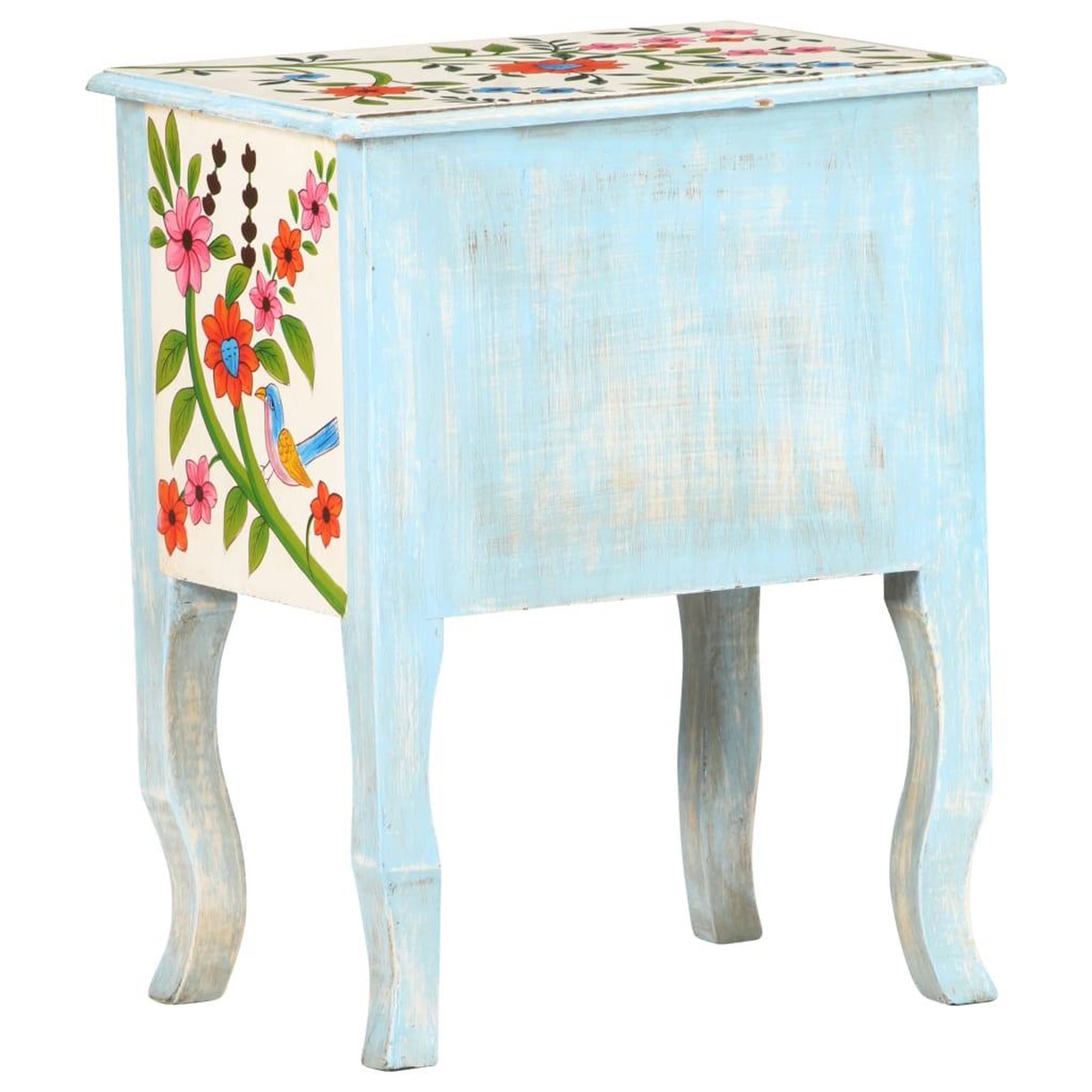 Voir la diapositive 5 : VIDAXL Table de chevet peinte a la main 40x30x50 cm Bois de manguier