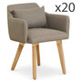 Voir la diapositive 2 : Paris Prix Lot de 20 Fauteuils Design  Alan  70cm Taupe