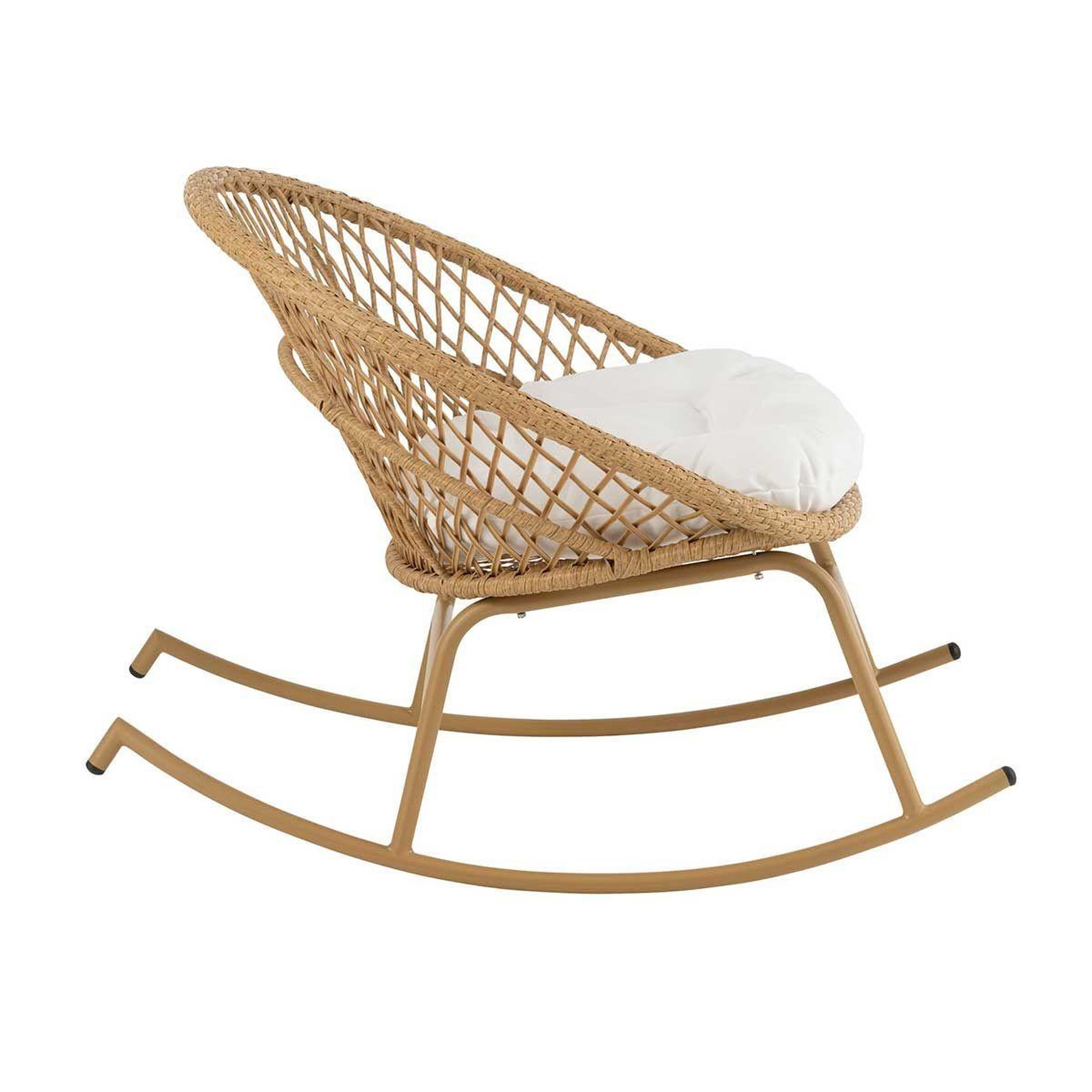 Voir la diapositive 3 : J-LINE Fauteuil à Bascule Design  Zayo  107cm Beige