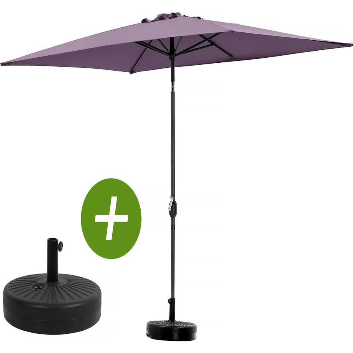 Habitat et Jardin Parasol jardin  Sol 2  - Rectangle - 2 x 3 m - Violet + Dalles à lester incluses