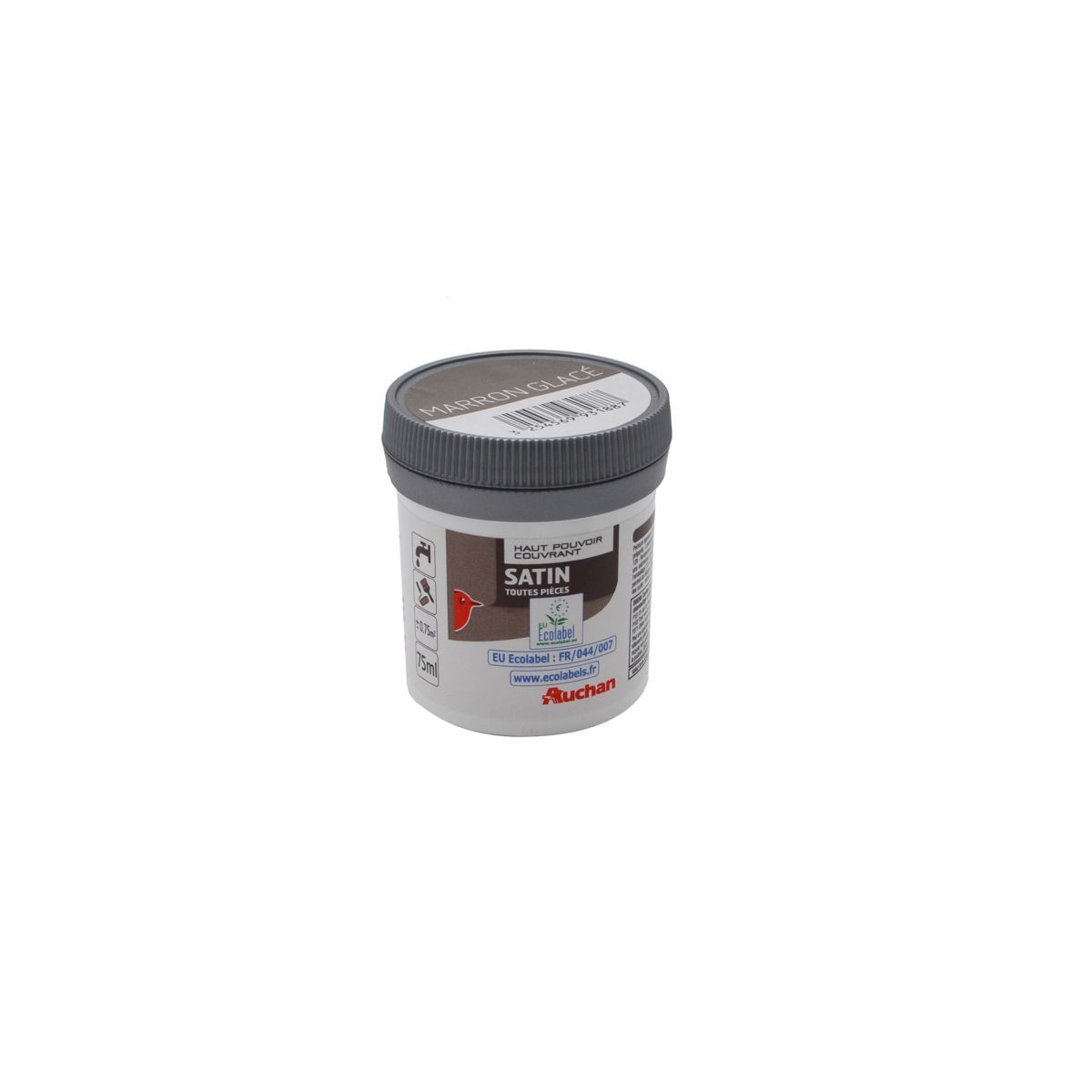 AUCHAN Peinture murale satin couleur marron glacé   