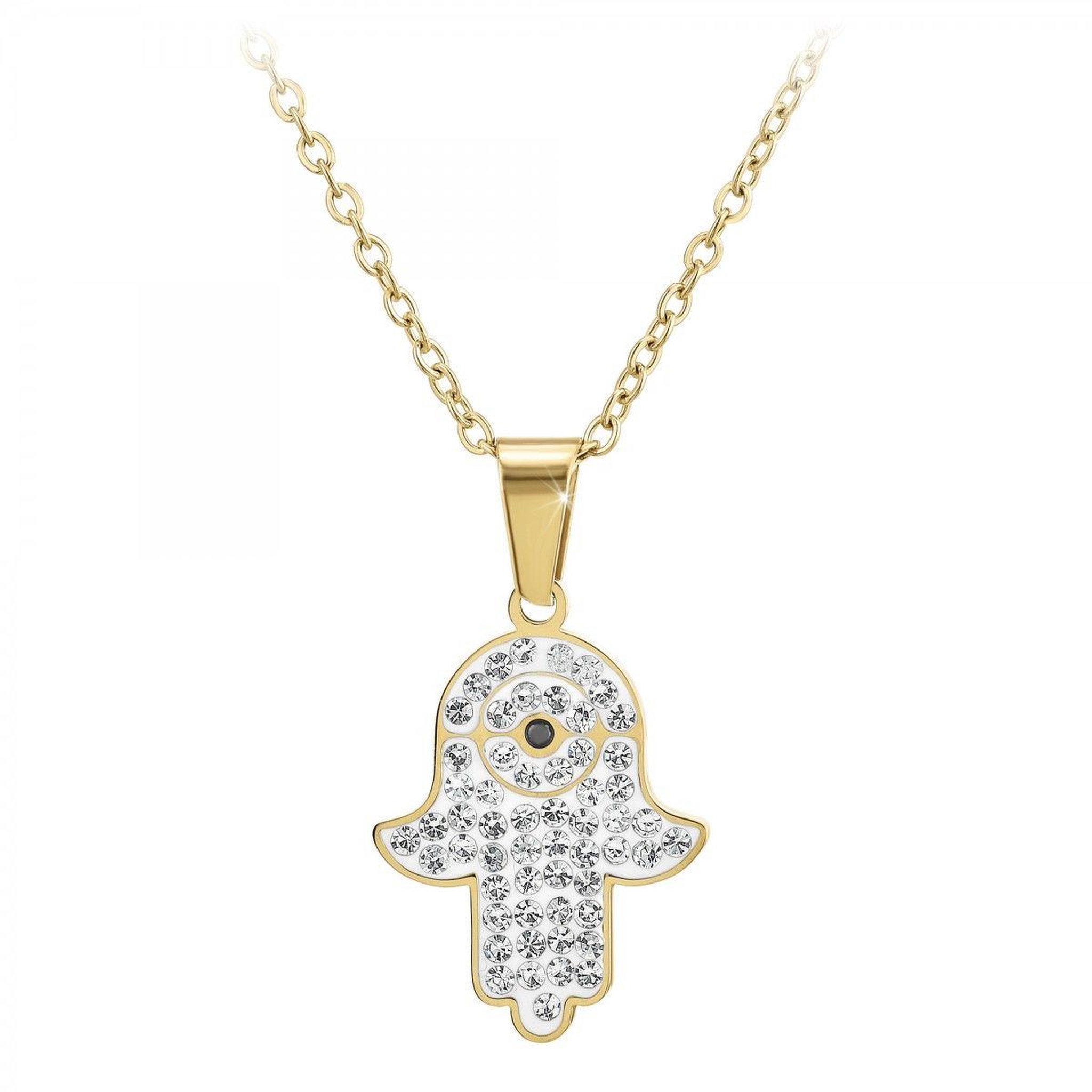 SC BOHEME Collier main de Fatma par SC Bohème orné d'un véritable diamant noir