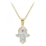 SC BOHEME Collier main de Fatma par SC Bohème orné d'un véritable diamant noir