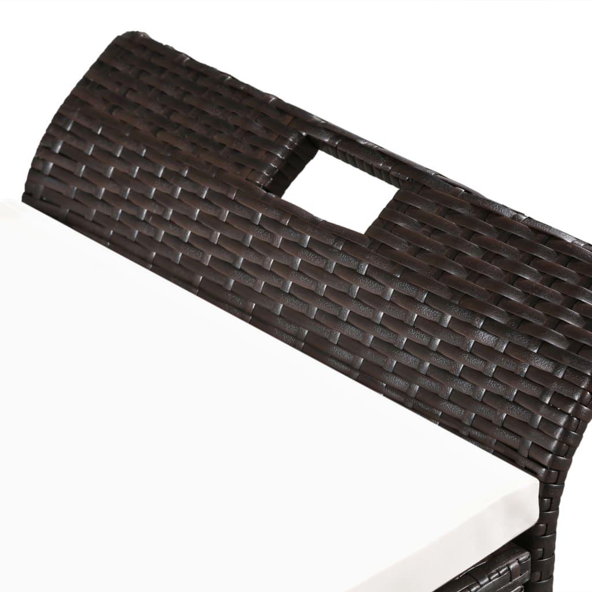 Voir la diapositive 3 : VIDAXL Banc de jardin avec coussin 138 cm Resine tressee Marron