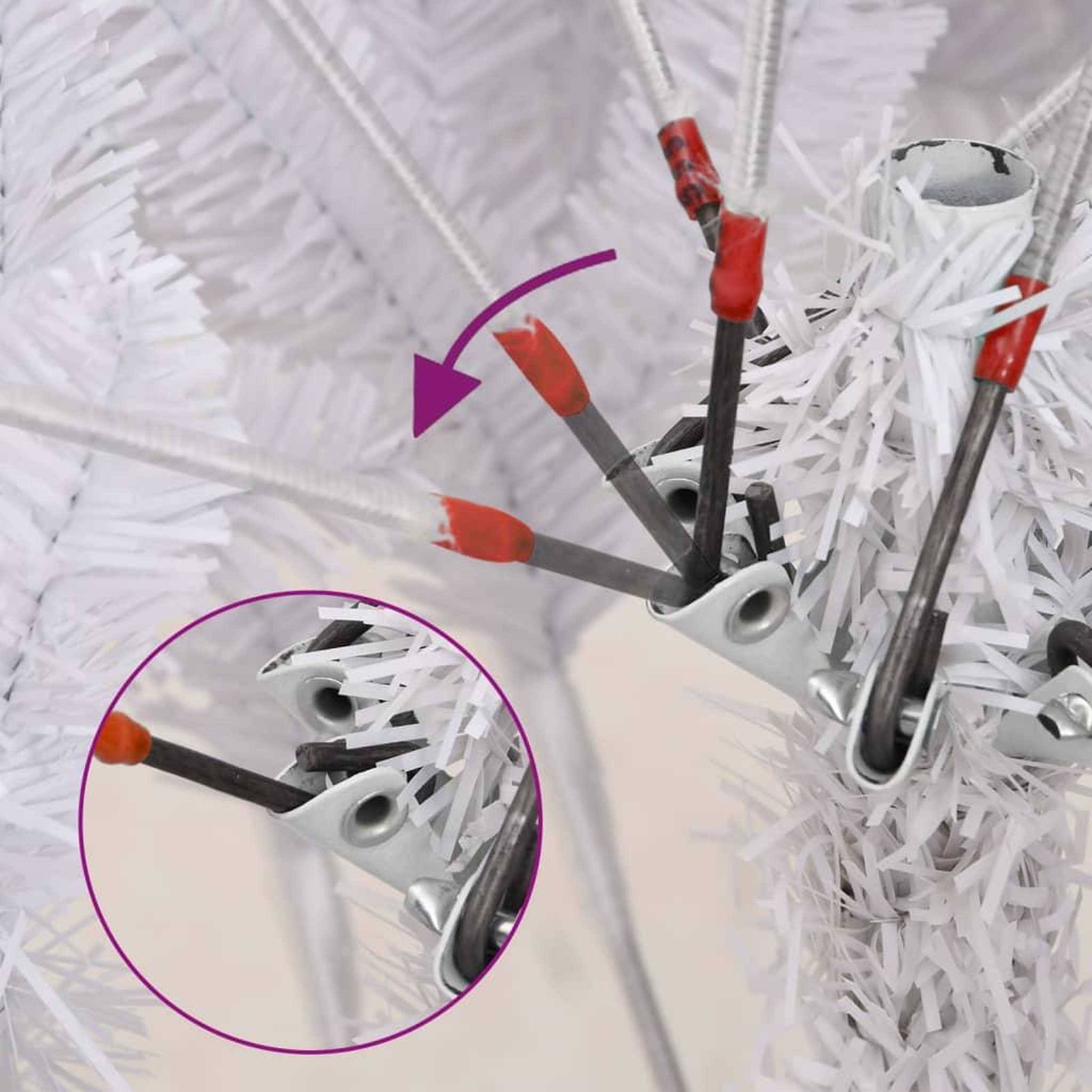 Voir la diapositive 3 : VIDAXL Sapin de Noël artificiel a charnieres avec support blanc 240 cm