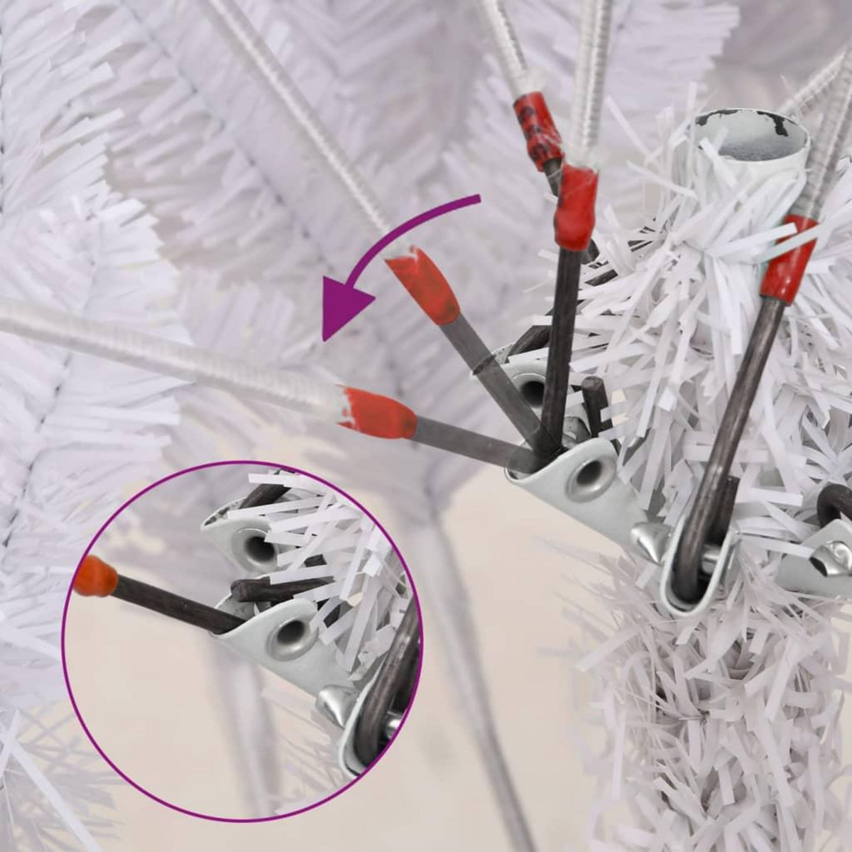 VIDAXL Sapin de Noël artificiel a charnieres avec support blanc 240 cm