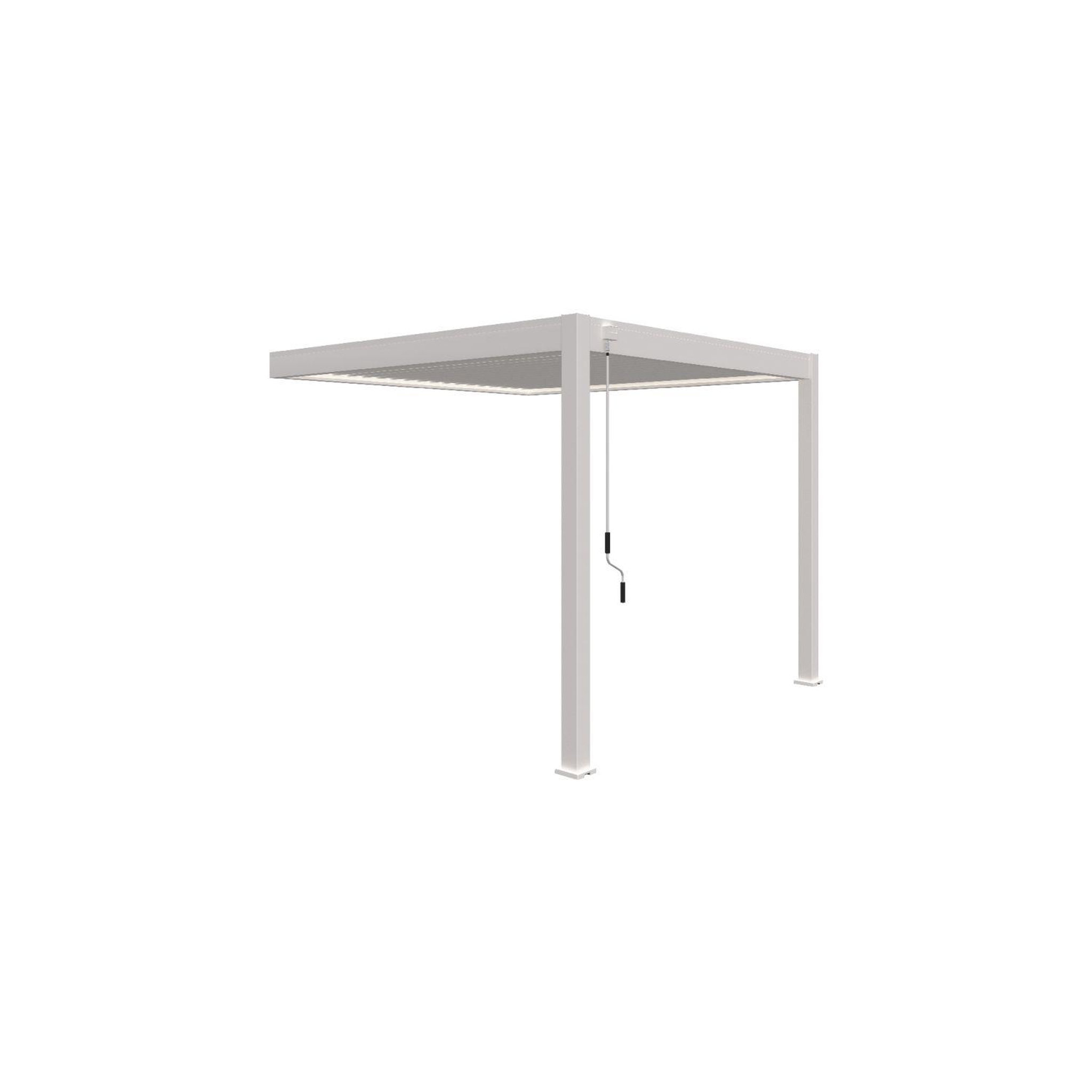 Voir la diapositive 2 : Pergola Bioclimatique adossée 3x3 m - Aluminium - Blanc -  VS OmBREA®