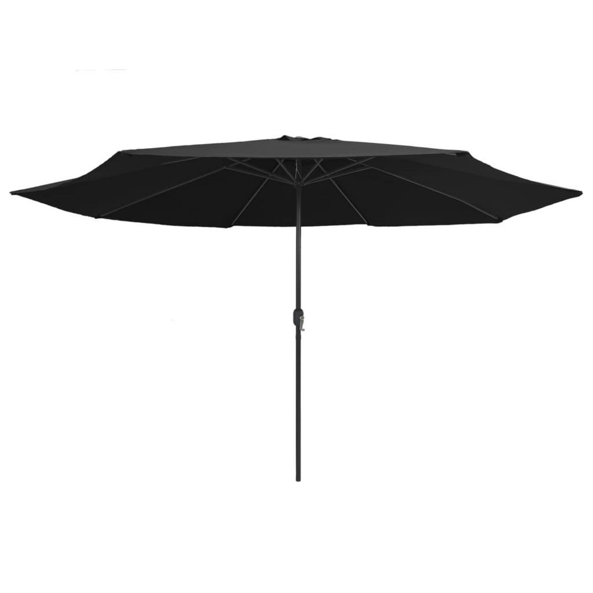 VIDAXL Parasol de jardin avec mat en metal 390 cm noir