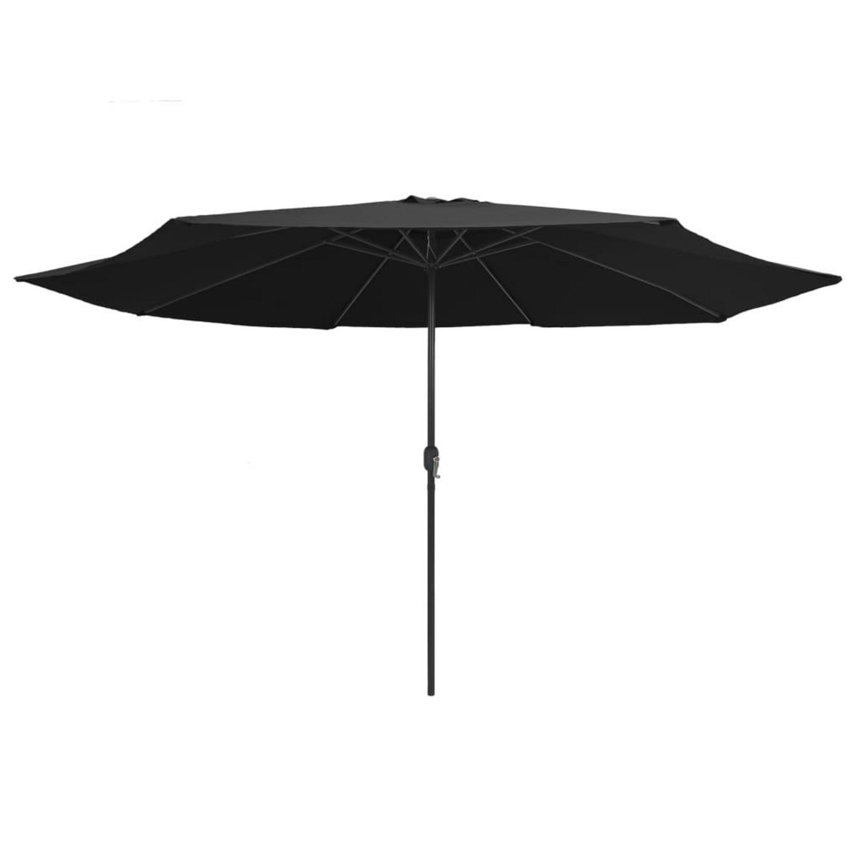 VIDAXL Parasol de jardin avec mat en metal 390 cm noir