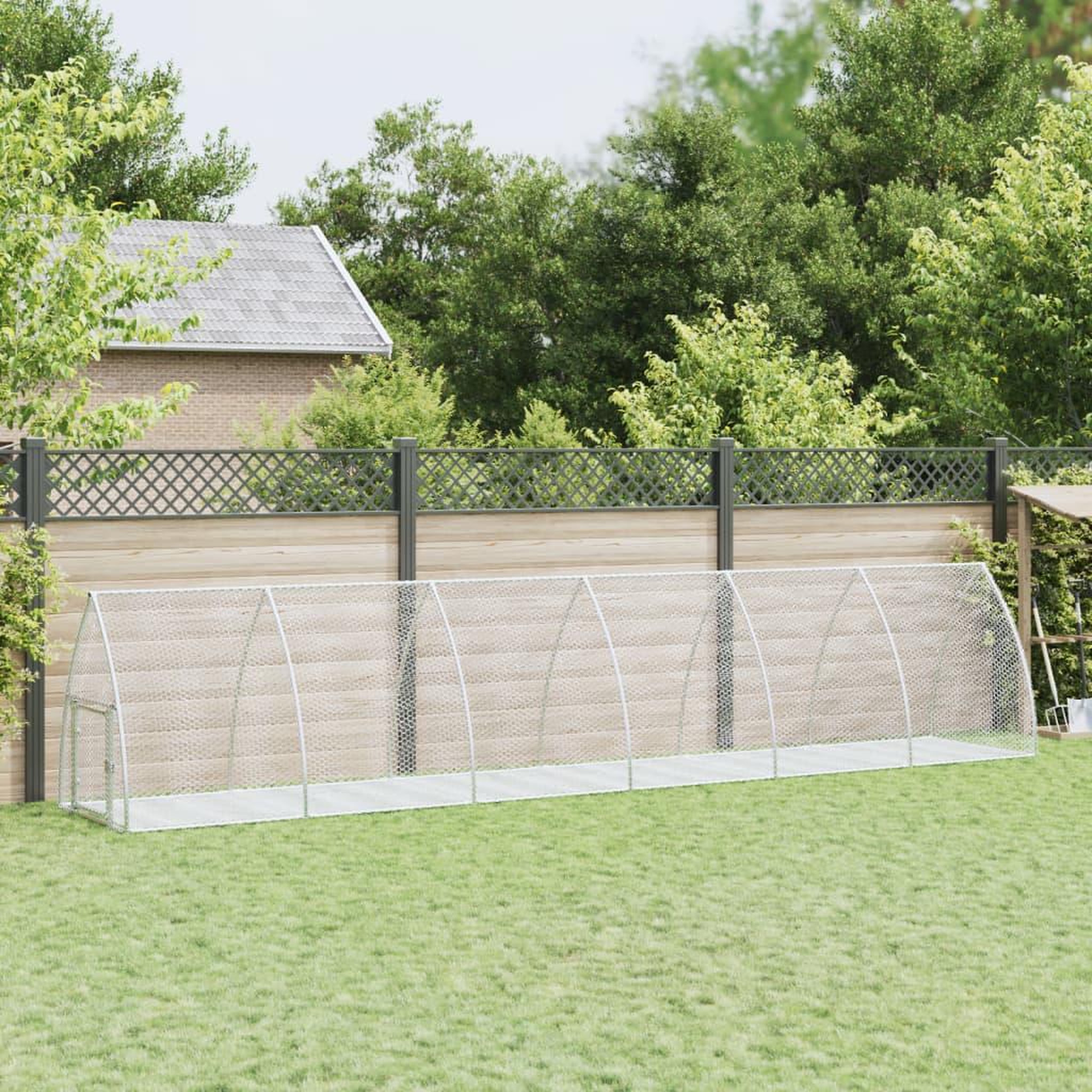 VIDAXL Clapier argente 600x105x120 cm acier galvanise