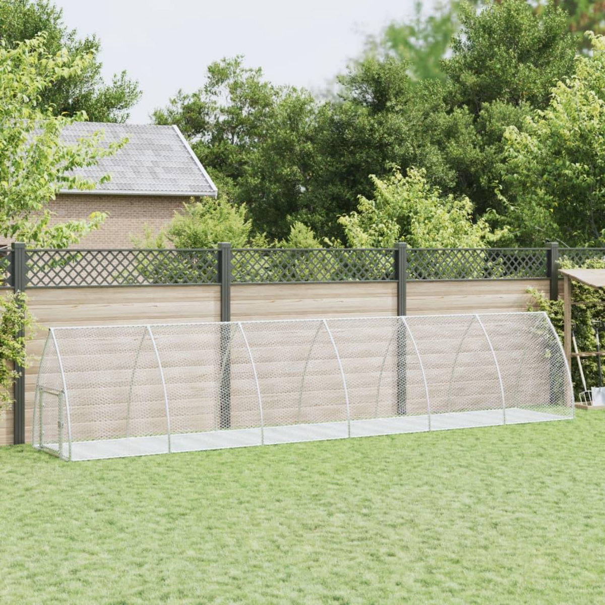 VIDAXL Clapier argente 600x105x120 cm acier galvanise